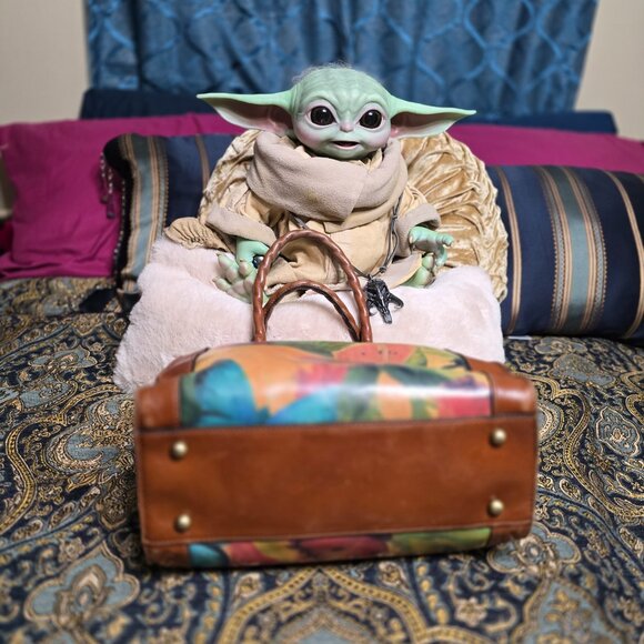 Patricia Nash Italian Leather Watercolor Butterfly Curry Tote & Fossil Wallet - Picture 6 of 16